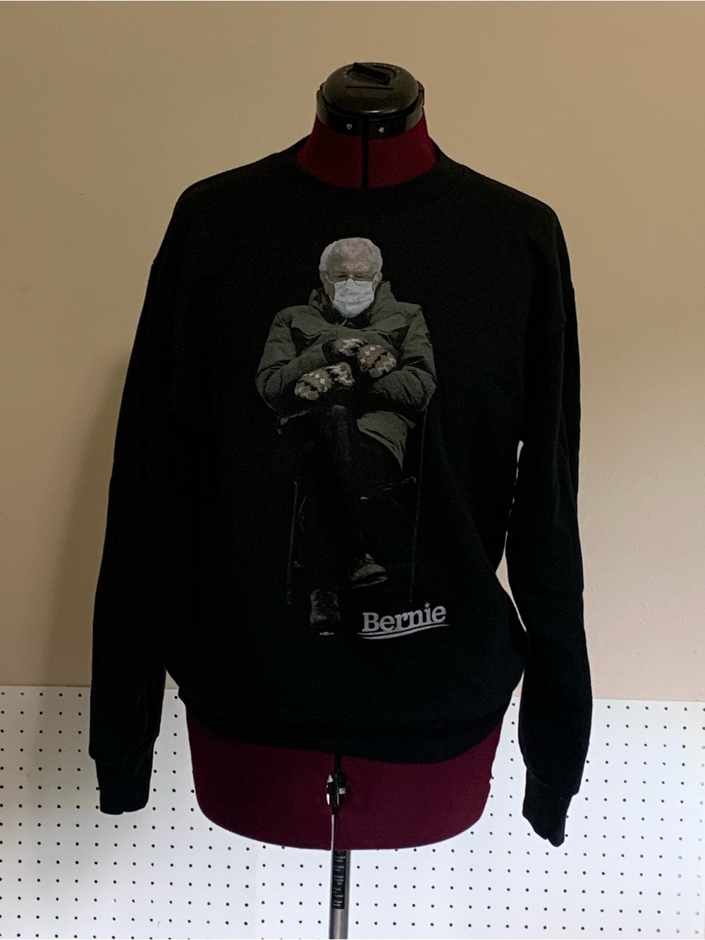 Black Crewneck Sweatshirt with Printed Graphic